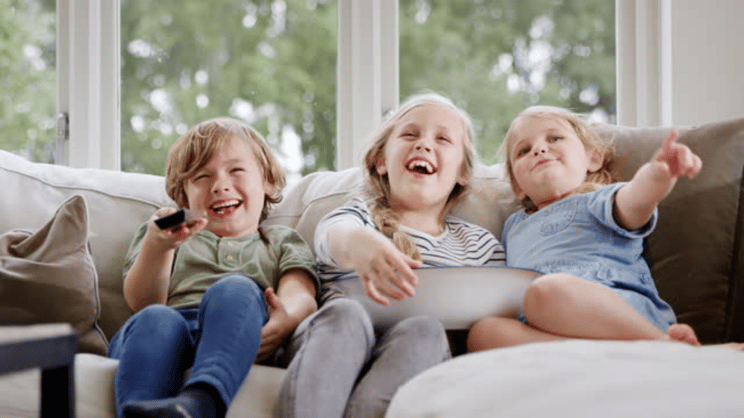 Kids watching TV 